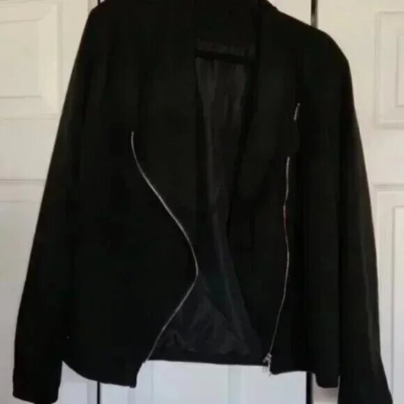 NEW Black Jacket Fall / Winter Fashion Clothes Size XL Extra Large Cropped Coat - Picture 5 of 6
